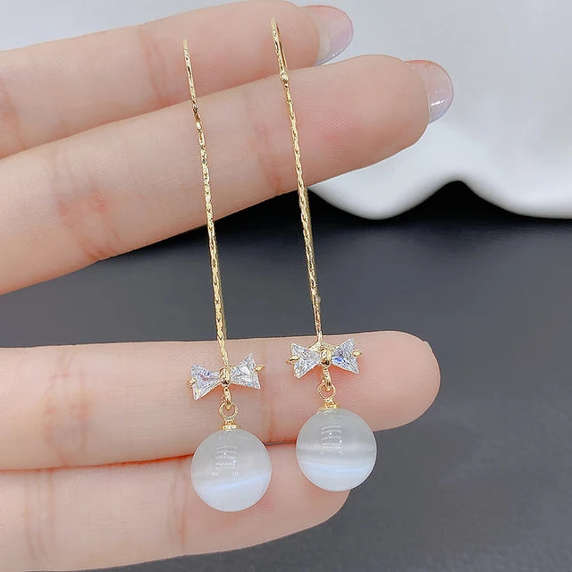 Boucles d'oreilles pendantes à pampilles à long fil pour femmes, barre de périphérie brillante vintage, document en or, bijoux à la mode, nouveau