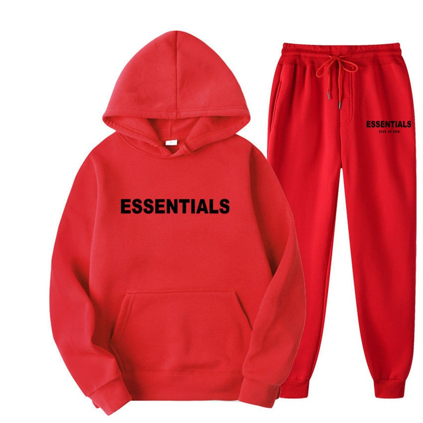 FEAR OF GOD ESSENTIALS couple suit sweatshirt men and women double line high street fashion brand autumn and winter two-piece suit