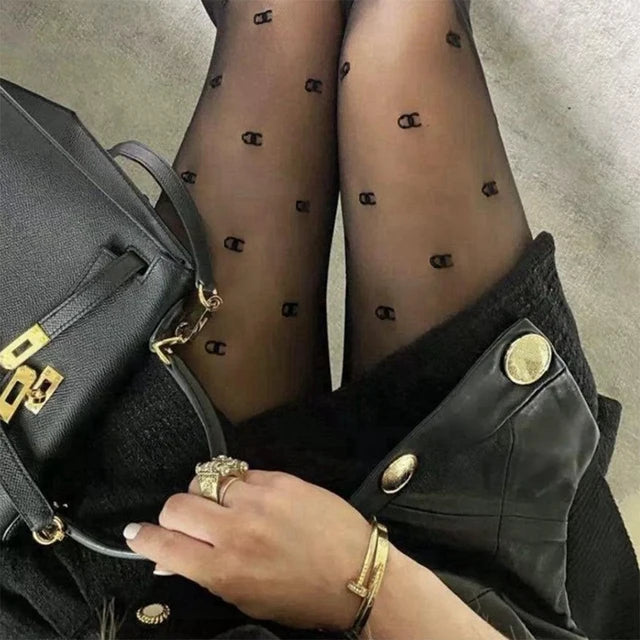 collant pour femmes, collants à haute élasticité, collants en maille, mode de luxe