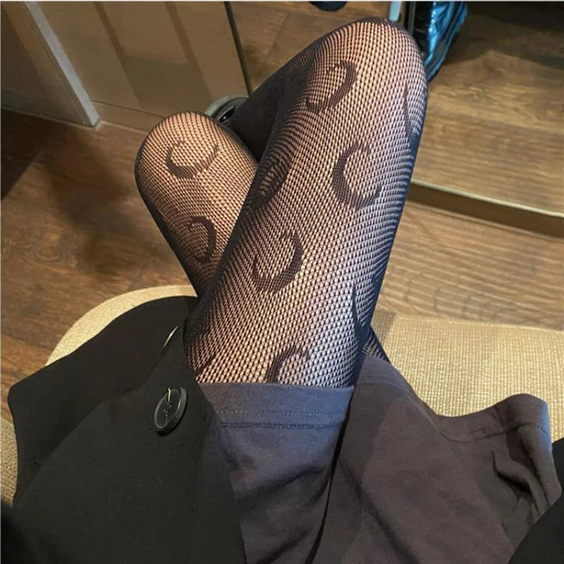 collant pour femmes, collants à haute élasticité, collants en maille, mode de luxe