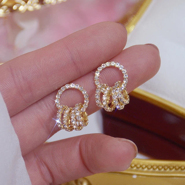 Boucles d'oreilles en Zircon pour femmes, bijoux de luxe exquis, strass brillants, géométrique, fête de mariage, AAA, offre spéciale