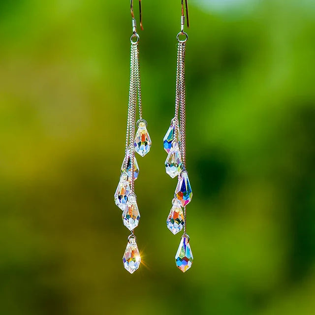 Boucles d'oreilles longues à pampilles dorées pour femmes, bijoux à la mode, pendentif de mariage quotidien, cadeaux