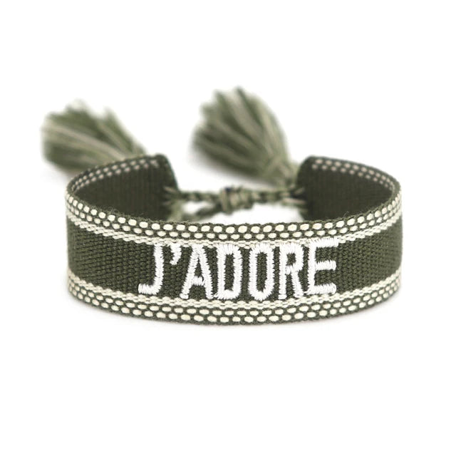 Bracelet Tressé avec Corde Réglable pour Femme, Tissé, Lettres Brodées, Pompon, Chia, Cadeau pour Amoureux, Nouvelle Collection 2022