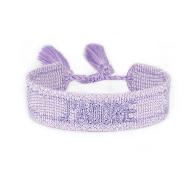 Bracelet Tressé avec Corde Réglable pour Femme, Tissé, Lettres Brodées, Pompon, Chia, Cadeau pour Amoureux, Nouvelle Collection 2022