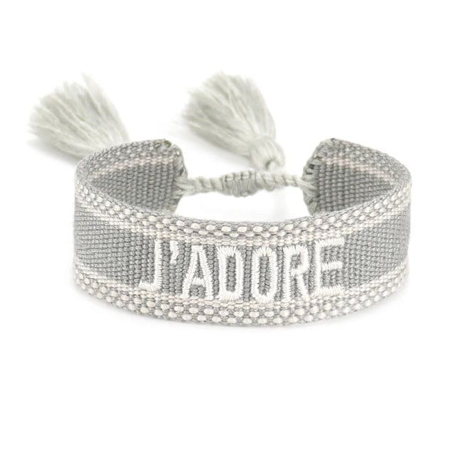 Bracelet Tressé avec Corde Réglable pour Femme, Tissé, Lettres Brodées, Pompon, Chia, Cadeau pour Amoureux, Nouvelle Collection 2022