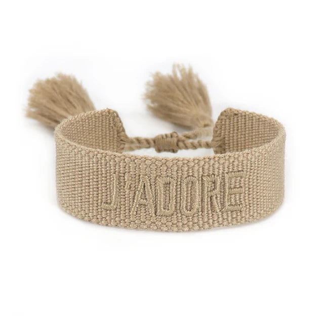 Bracelet Tressé avec Corde Réglable pour Femme, Tissé, Lettres Brodées, Pompon, Chia, Cadeau pour Amoureux, Nouvelle Collection 2022