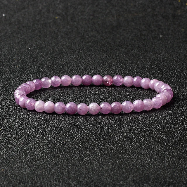 Bracelets de perles en pierre naturelle Reiki pour femmes et hommes, bracelets de lave d'agate commandés, petits bracelets faits à la main, bijoux simples, vente en gros, 4mm