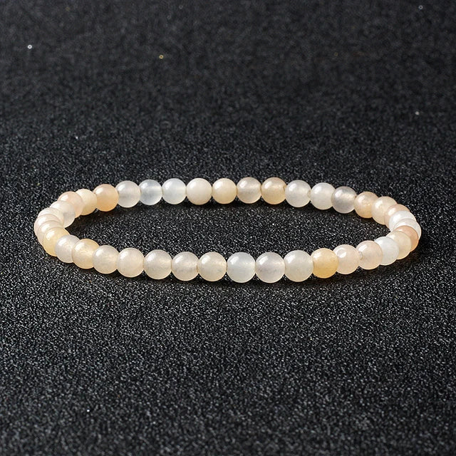 Bracelets de perles en pierre naturelle Reiki pour femmes et hommes, bracelets de lave d'agate commandés, petits bracelets faits à la main, bijoux simples, vente en gros, 4mm