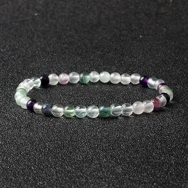 Bracelets de perles en pierre naturelle Reiki pour femmes et hommes, bracelets de lave d'agate commandés, petits bracelets faits à la main, bijoux simples, vente en gros, 4mm