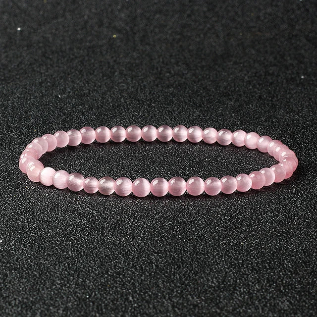 Bracelets de perles en pierre naturelle Reiki pour femmes et hommes, bracelets de lave d'agate commandés, petits bracelets faits à la main, bijoux simples, vente en gros, 4mm