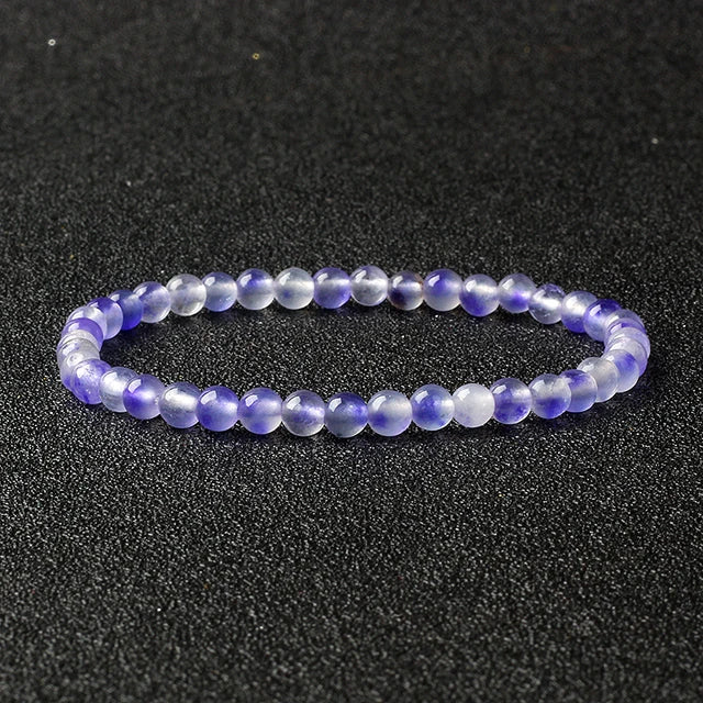 Bracelets de perles en pierre naturelle Reiki pour femmes et hommes, bracelets de lave d'agate commandés, petits bracelets faits à la main, bijoux simples, vente en gros, 4mm