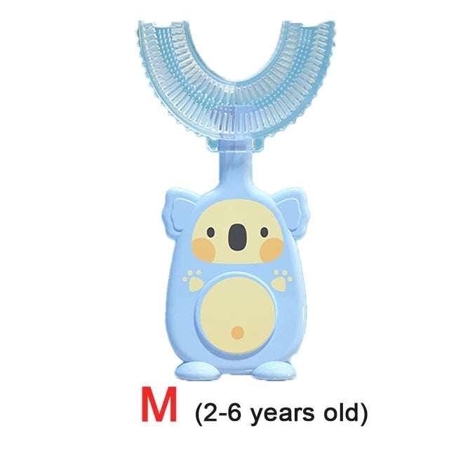 Brosse à dents en forme de U pour enfants, 360 degrés, anneau de dentition pour bébé, brosse à dents en Silicone pour tout-petits, soins buccaux, nettoyage