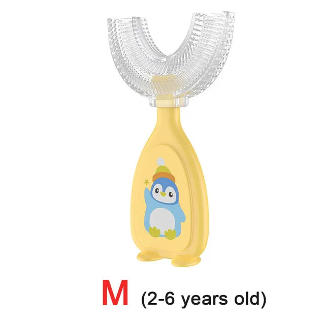 Brosse à dents en forme de U pour enfants, 360 degrés, anneau de dentition pour bébé, brosse à dents en Silicone pour tout-petits, soins buccaux, nettoyage