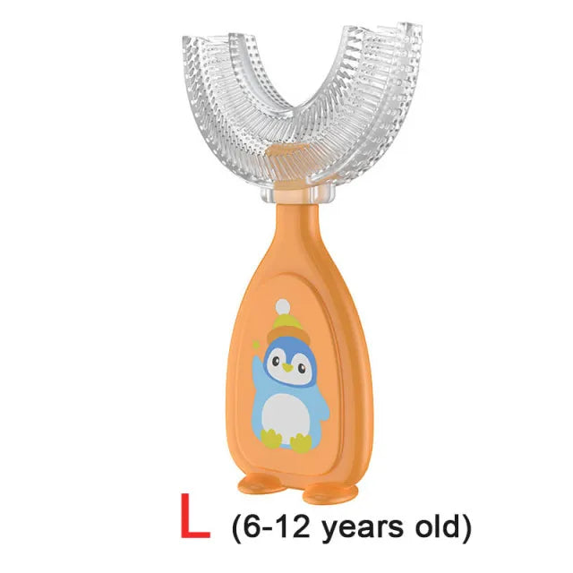 Brosse à dents en forme de U pour enfants, 360 degrés, anneau de dentition pour bébé, brosse à dents en Silicone pour tout-petits, soins buccaux, nettoyage