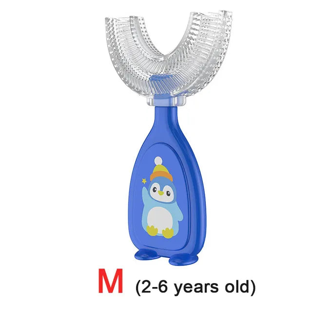 Brosse à dents en forme de U pour enfants, 360 degrés, anneau de dentition pour bébé, brosse à dents en Silicone pour tout-petits, soins buccaux, nettoyage