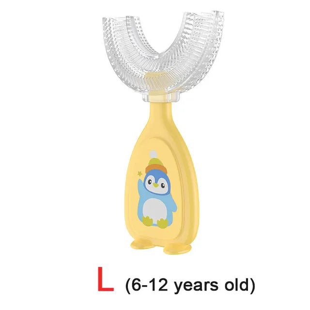 Brosse à dents en forme de U pour enfants, 360 degrés, anneau de dentition pour bébé, brosse à dents en Silicone pour tout-petits, soins buccaux, nettoyage