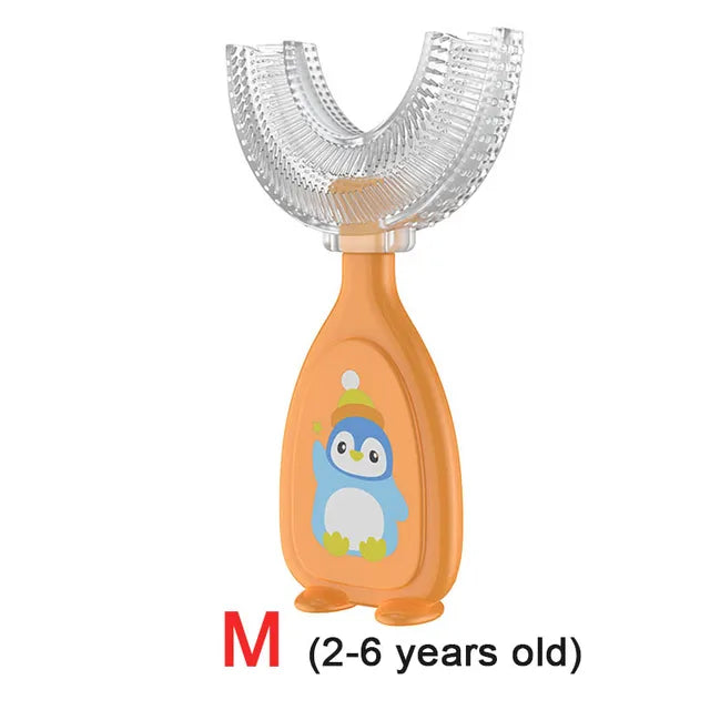 Brosse à dents en forme de U pour enfants, 360 degrés, anneau de dentition pour bébé, brosse à dents en Silicone pour tout-petits, soins buccaux, nettoyage