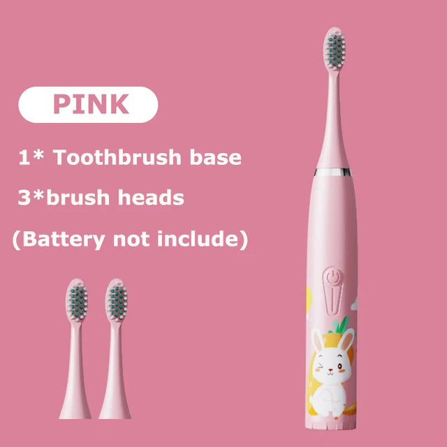 Brosse à dents électrique sonique pour enfants, dessin animé coloré pour enfants