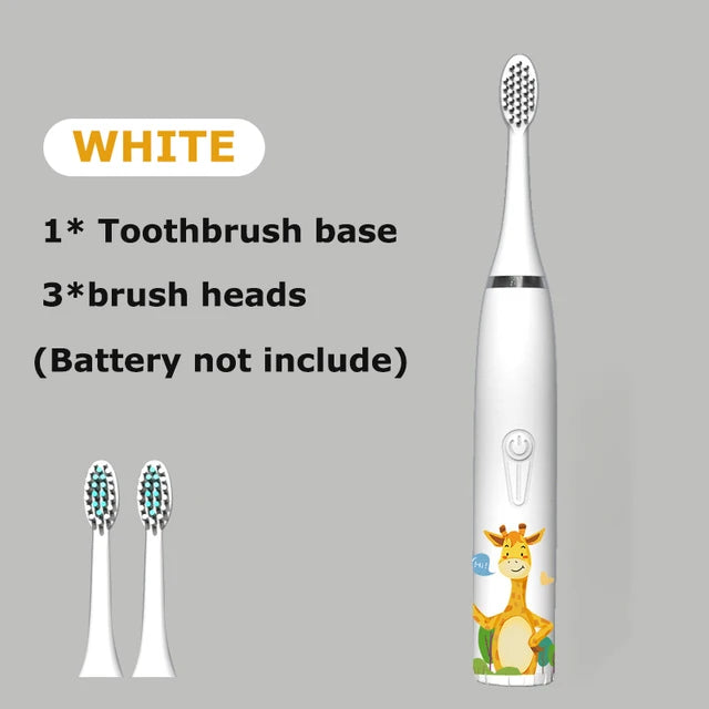 Brosse à dents électrique sonique pour enfants, dessin animé coloré pour enfants