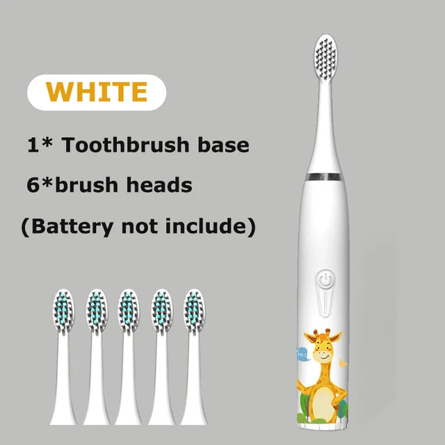 Brosse à dents électrique sonique pour enfants, dessin animé coloré pour enfants