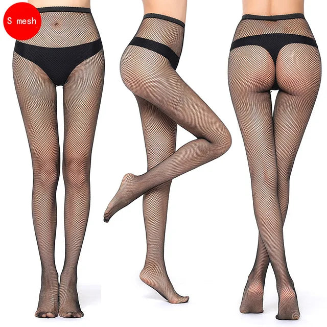 Collants résille noirs évidés pour femmes, collants sexy, bas résille, bonneterie de fête de club, lingerie féminine, chaussettes en maille de cuisse pour filles, mode