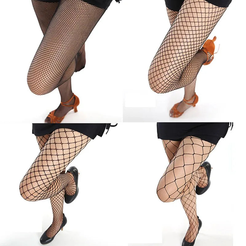 Collants résille noirs évidés pour femmes, collants sexy, bas résille, bonneterie de fête de club, lingerie féminine, chaussettes en maille de cuisse pour filles, mode