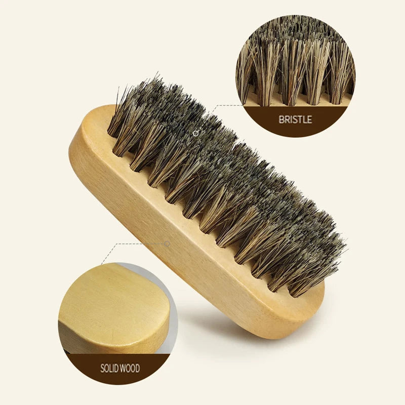 Ensemble de brosse et peigne à barbe en bois avec Logo personnalisé pour homme, outil de soins de la moustache, poils naturels de sanglier pour peigner la barbe, cadeau