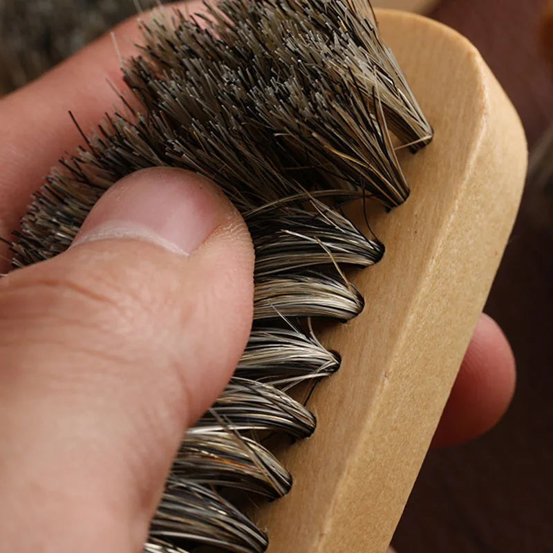 Ensemble de brosse et peigne à barbe en bois avec Logo personnalisé pour homme, outil de soins de la moustache, poils naturels de sanglier pour peigner la barbe, cadeau