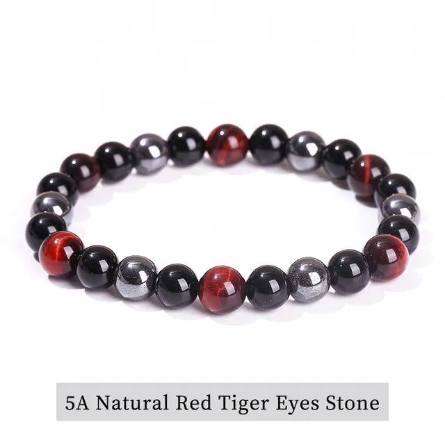 JD-Bracelets Bouddha Œil de Tigre Bleu pour Homme et Femme, Pierre Naturelle, Perle Ronde, Commandée, Yoga, Méditation, Bijoux Cadeau, Haute Qualité