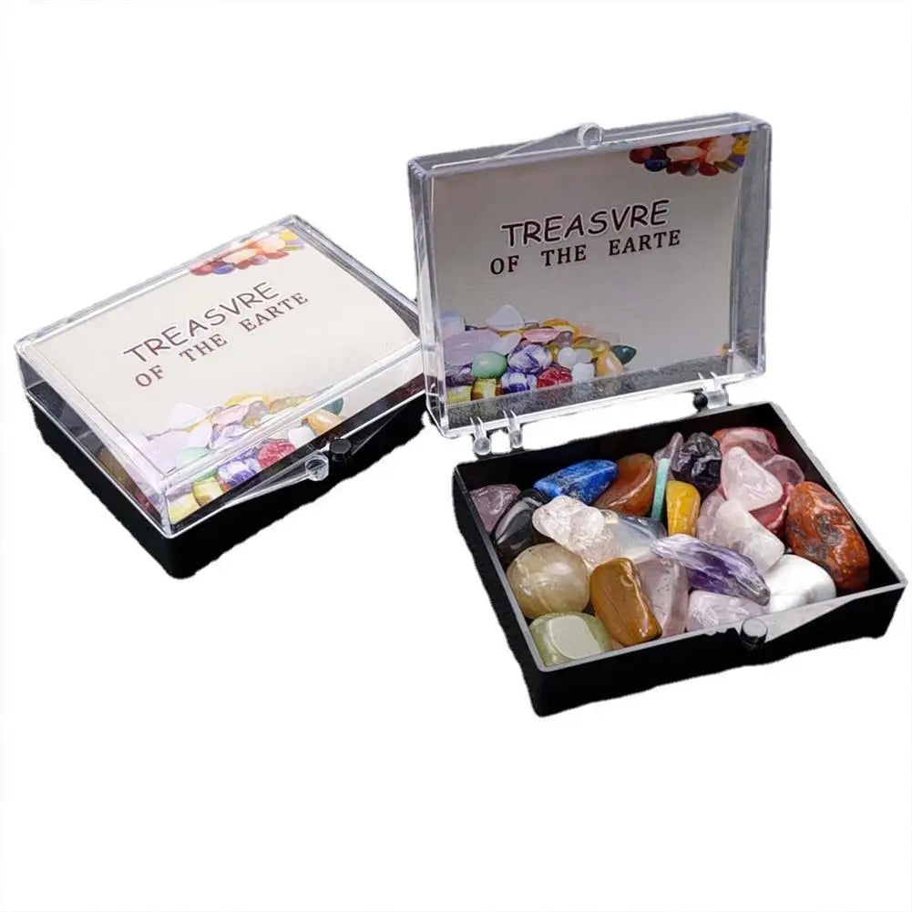 Kit de pierres d'agate cristal naturel, roches colorées, collection de minerai, mini boîte de napstone, spécimen de napimen naturel, coffret cadeau