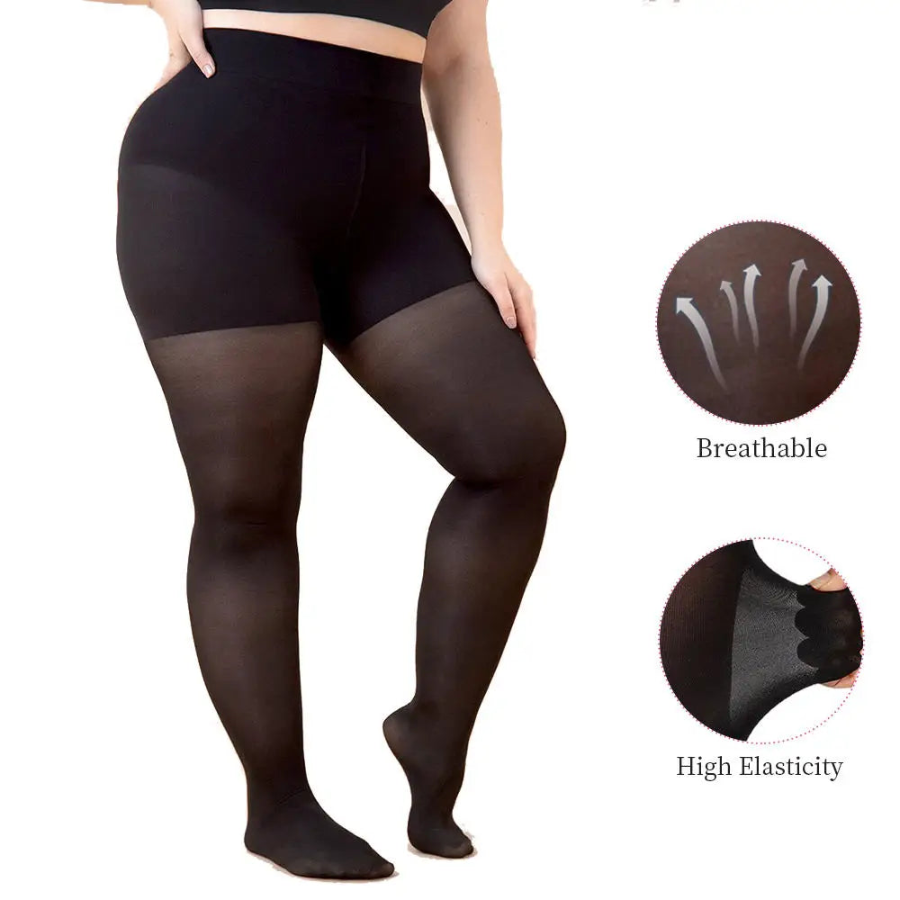 Ladies Large S-3XL Plus Entrejambe Partners Talon Serré Sexy Collants Jambes Progressives Super Large Femmes Collants Noirs injSocks