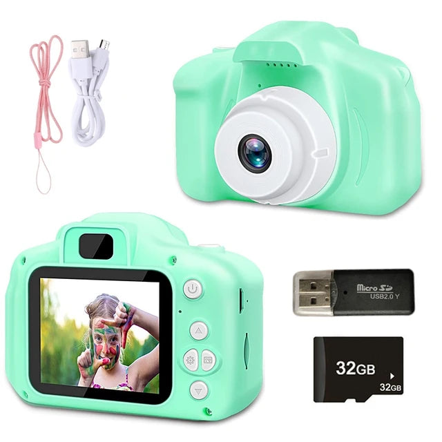 Mini Appareil photo enfant avec caset écran HD IPS 2 pouces jouets pour filles 2 3 4 ans tiktok trends haute qualité jouet extérieur etui housse appareil photo jetable pas cher petit cadeaux enfants anniversaire 2023