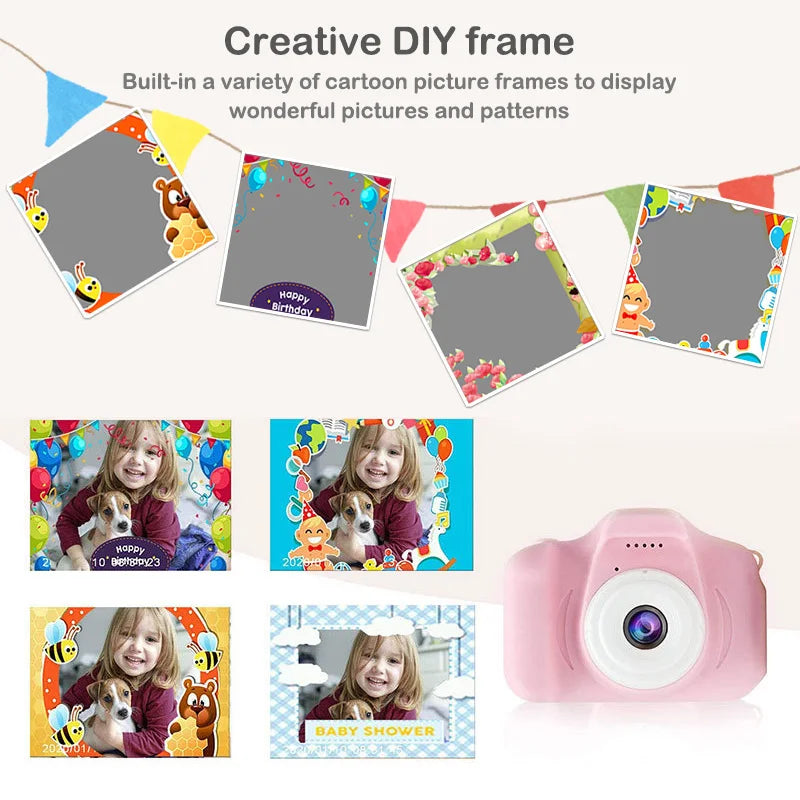 Mini Appareil photo enfant avec caset écran HD IPS 2 pouces jouets pour filles 2 3 4 ans tiktok trends haute qualité jouet extérieur etui housse appareil photo jetable pas cher petit cadeaux enfants anniversaire 2023