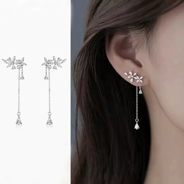 Nouveau classique alliage de cuivre zirconium diamant métal cerceau boucles d'oreilles pour les femmes mode coréen bijoux tempérament fille porter des boucles d'oreilles