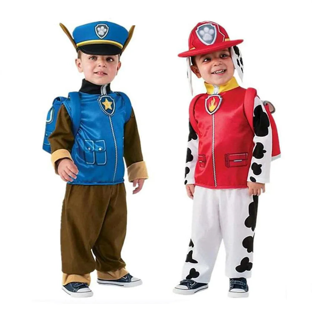 Paw Patrol Anime Costume pour enfants, Chase, Marshall, Rocky, Zuma, Skye, Rubble Cosplay, Vêtements, Journée des enfants, Tenue de performance, Vente en gros