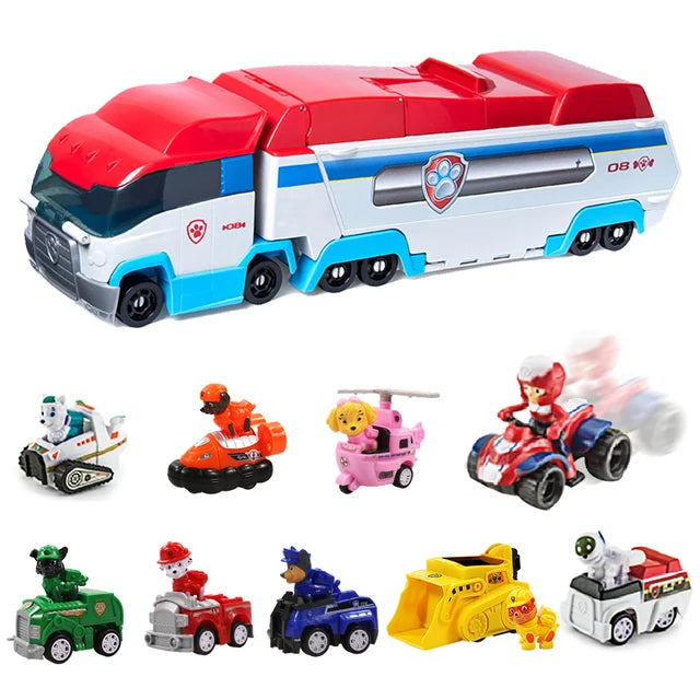 Paw Patrol-Bus de Sauvetage en PVC pour Enfant, Figurine de Chien Déformé, Véhicule de Dessin Animé, Modèle