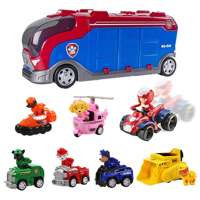 Paw Patrol-Bus de Sauvetage en PVC pour Enfant, Figurine de Chien Déformé, Véhicule de Dessin Animé, Modèle