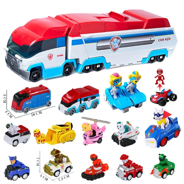 Paw Patrol-Bus de Sauvetage en PVC pour Enfant, Figurine de Chien Déformé, Véhicule de Dessin Animé, Modèle