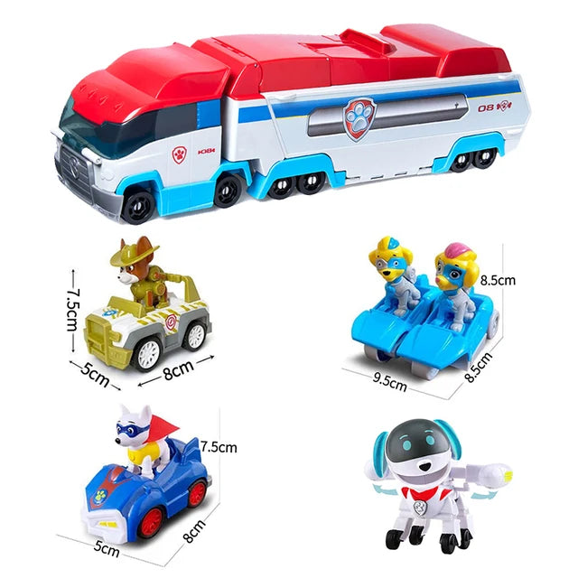 Paw Patrol-Bus de Sauvetage en PVC pour Enfant, Figurine de Chien Déformé, Véhicule de Dessin Animé, Modèle