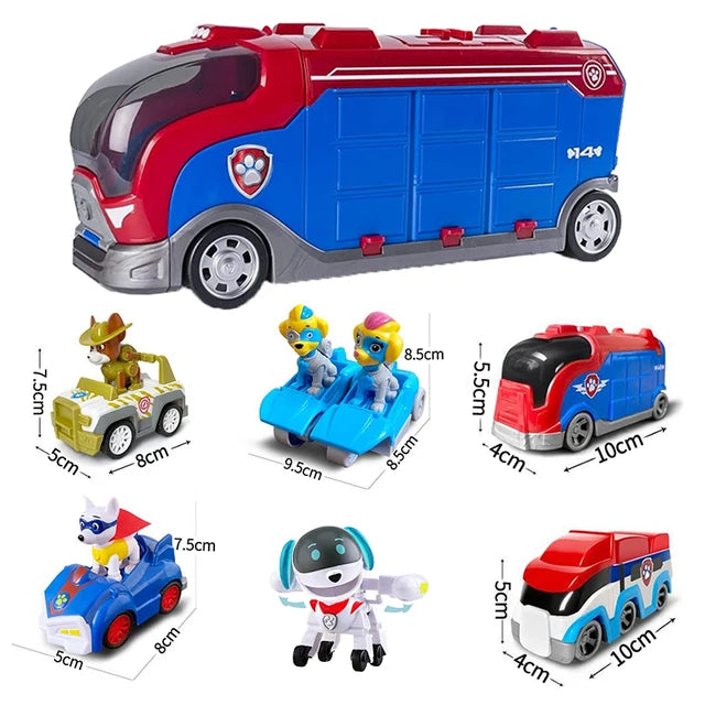 Paw Patrol-Bus de Sauvetage en PVC pour Enfant, Figurine de Chien Déformé, Véhicule de Dessin Animé, Modèle
