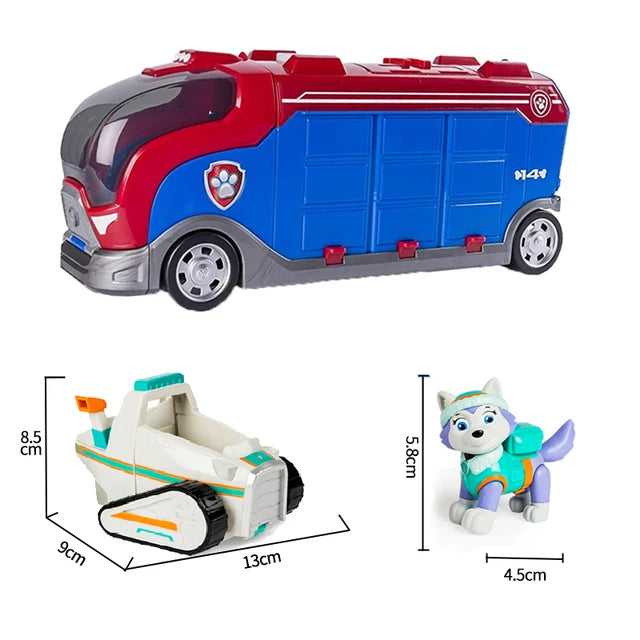 Paw Patrol-Bus de Sauvetage en PVC pour Enfant, Figurine de Chien Déformé, Véhicule de Dessin Animé, Modèle