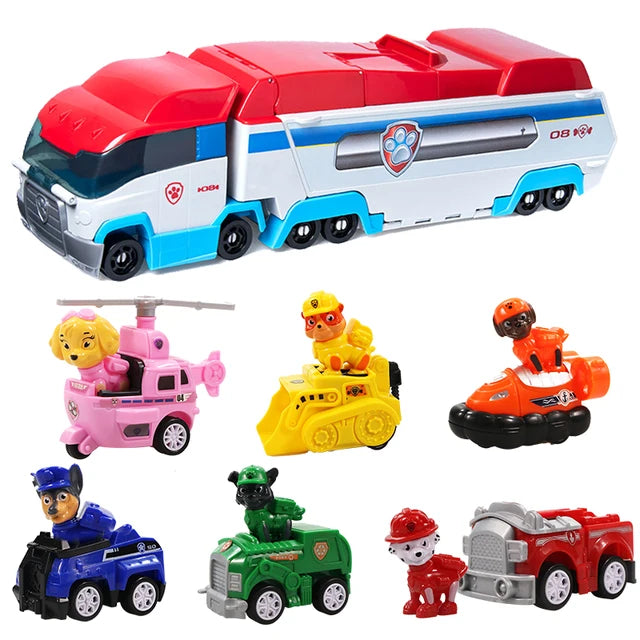 Paw Patrol-Bus de Sauvetage en PVC pour Enfant, Figurine de Chien Déformé, Véhicule de Dessin Animé, Modèle