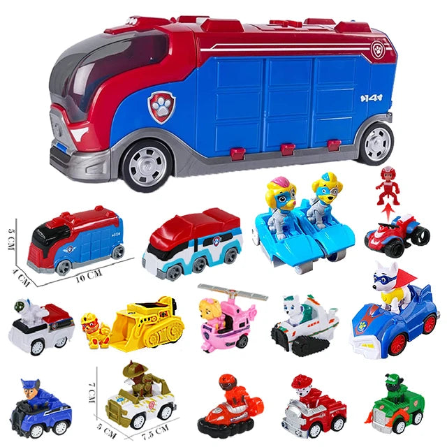 Paw Patrol-Bus de Sauvetage en PVC pour Enfant, Figurine de Chien Déformé, Véhicule de Dessin Animé, Modèle