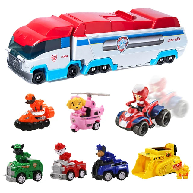 Paw Patrol-Bus de Sauvetage en PVC pour Enfant, Figurine de Chien Déformé, Véhicule de Dessin Animé, Modèle