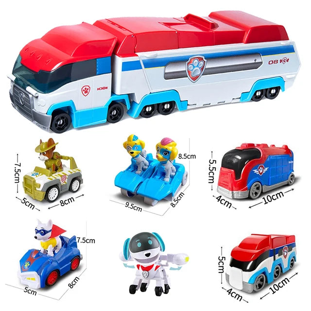 Paw Patrol-Bus de Sauvetage en PVC pour Enfant, Figurine de Chien Déformé, Véhicule de Dessin Animé, Modèle