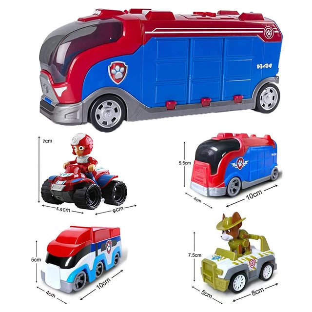 Paw Patrol-Bus de Sauvetage en PVC pour Enfant, Figurine de Chien Déformé, Véhicule de Dessin Animé, Modèle