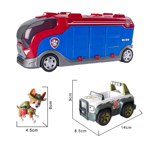 Paw Patrol-Bus de Sauvetage en PVC pour Enfant, Figurine de Chien Déformé, Véhicule de Dessin Animé, Modèle