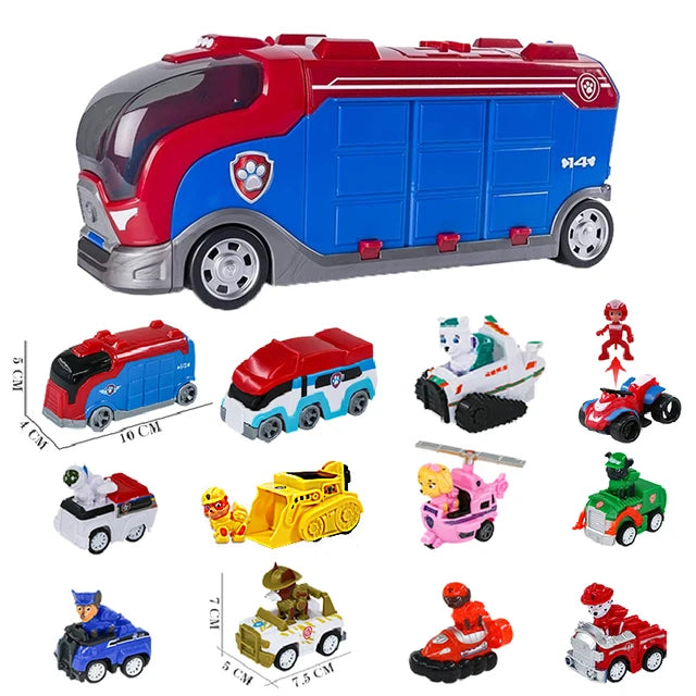 Paw Patrol-Bus de Sauvetage en PVC pour Enfant, Figurine de Chien Déformé, Véhicule de Dessin Animé, Modèle