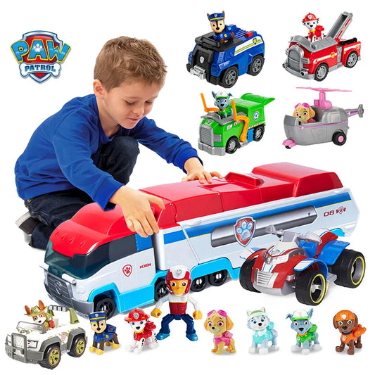 Paw Patrol-Bus de Sauvetage en PVC pour Enfant, Figurine de Chien Déformé, Véhicule de Dessin Animé, Modèle