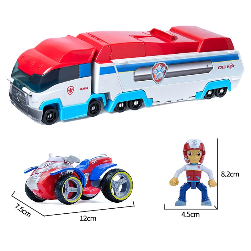 Paw Patrol-Bus de Sauvetage en PVC pour Enfant, Figurine de Chien Déformé, Véhicule de Dessin Animé, Modèle